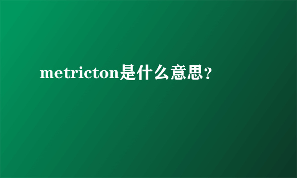 metricton是什么意思？