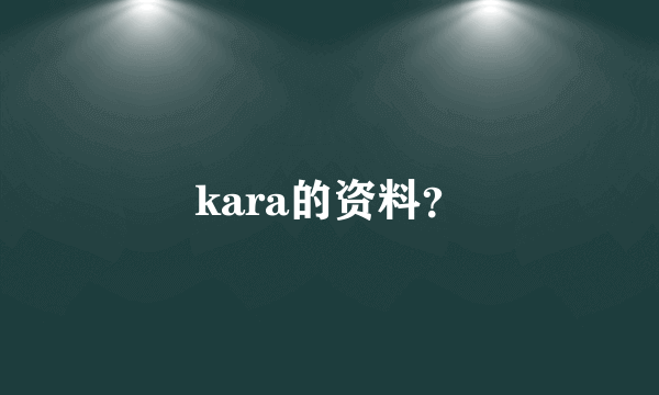 kara的资料？