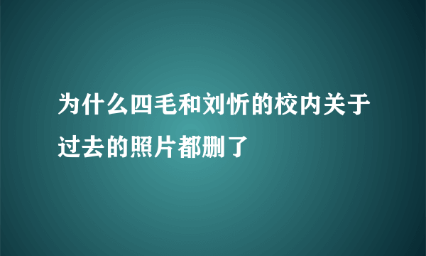 为什么四毛和刘忻的校内关于过去的照片都删了