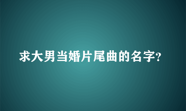 求大男当婚片尾曲的名字？