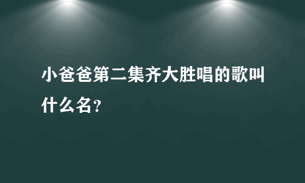 小爸爸第二集齐大胜唱的歌叫什么名？