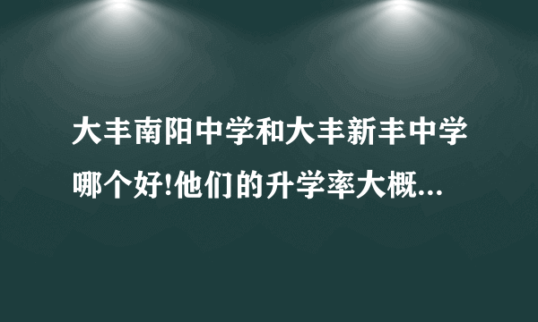 大丰南阳中学和大丰新丰中学哪个好!他们的升学率大概都是多少的（算上专科）？