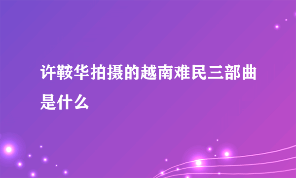 许鞍华拍摄的越南难民三部曲是什么