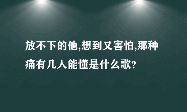 放不下的他,想到又害怕,那种痛有几人能懂是什么歌？