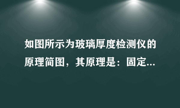 如图所示为玻璃厚度检测仪的原理简图，其原理是：固定一束激光AO以不变的入射角θ1照到MN表面，折射后从PQ表面射出，折射光线最后照到光电管C上，光电管将光信号转变为电信号，依据激光束在C上移动的距离，可以确定玻璃厚度的变化。设θ1＝45°，玻璃对该光的折射率为，C上的光斑向左移动了Δs，则可确定玻璃的厚度比原来变________(填“厚”或“薄”)了________。