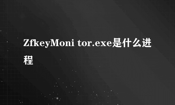 ZfkeyMoni tor.exe是什么进程