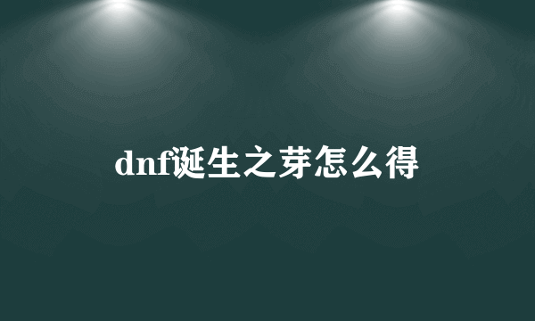 dnf诞生之芽怎么得