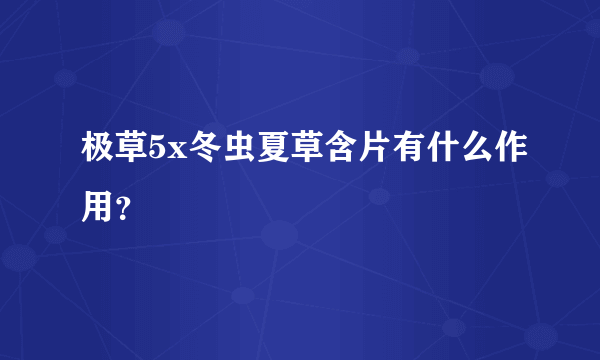 极草5x冬虫夏草含片有什么作用？