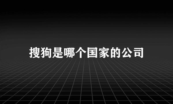 搜狗是哪个国家的公司