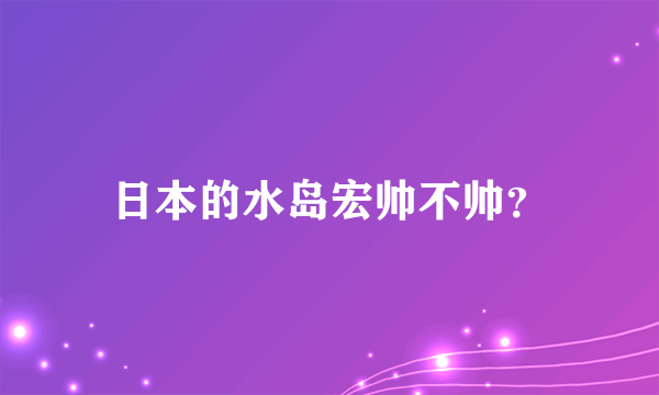 日本的水岛宏帅不帅？