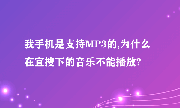 我手机是支持MP3的,为什么在宜搜下的音乐不能播放?