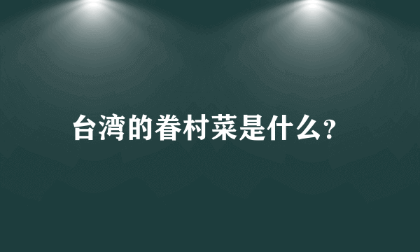 台湾的眷村菜是什么？