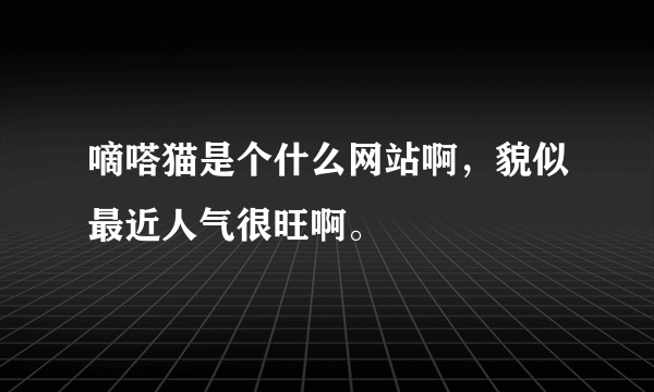 嘀嗒猫是个什么网站啊，貌似最近人气很旺啊。