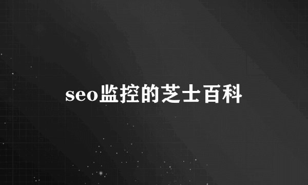 seo监控的芝士百科