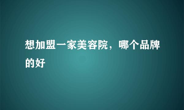 想加盟一家美容院，哪个品牌的好