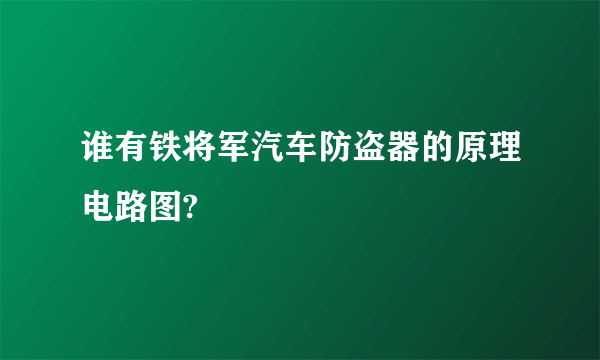 谁有铁将军汽车防盗器的原理电路图?