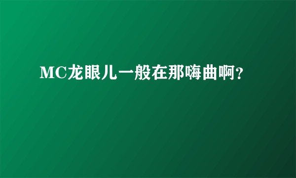 MC龙眼儿一般在那嗨曲啊？