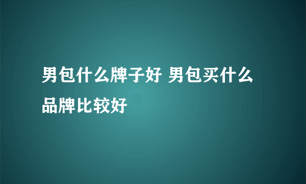 男包什么牌子好 男包买什么品牌比较好