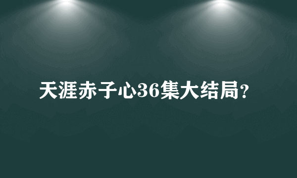 天涯赤子心36集大结局？