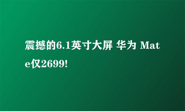 震撼的6.1英寸大屏 华为 Mate仅2699!