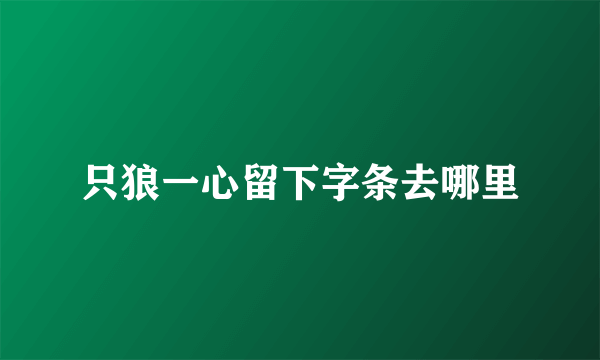 只狼一心留下字条去哪里