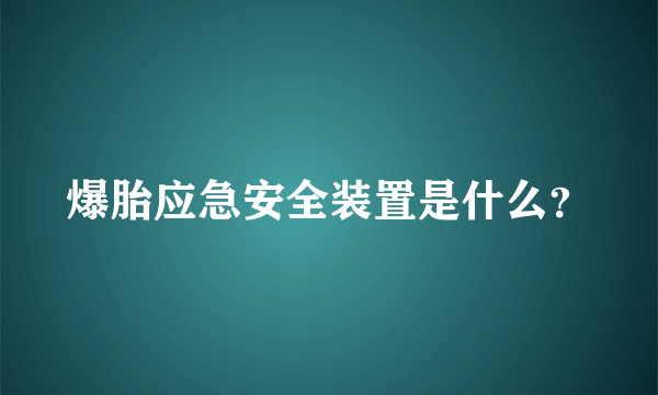 爆胎应急安全装置是什么？