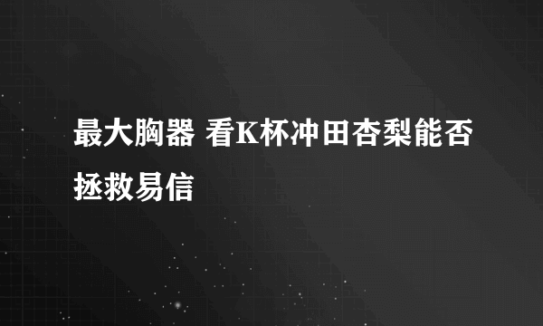 最大胸器 看K杯冲田杏梨能否拯救易信