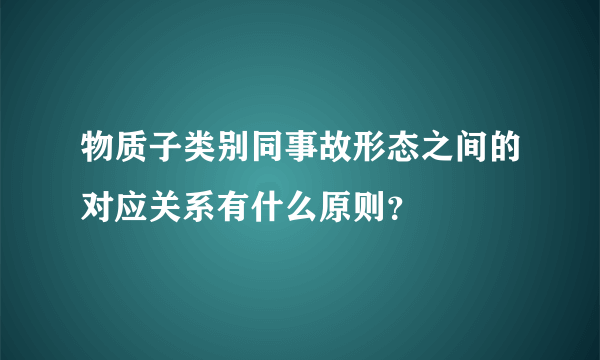 物质子类别同事故形态之间的对应关系有什么原则？