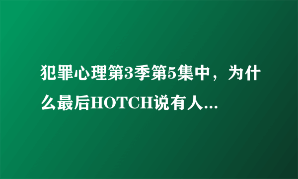 犯罪心理第3季第5集中，为什么最后HOTCH说有人逍遥法外？