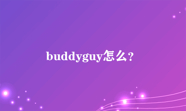 buddyguy怎么？