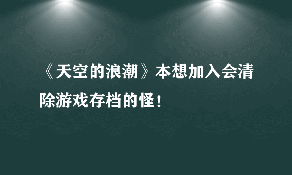 《天空的浪潮》本想加入会清除游戏存档的怪！