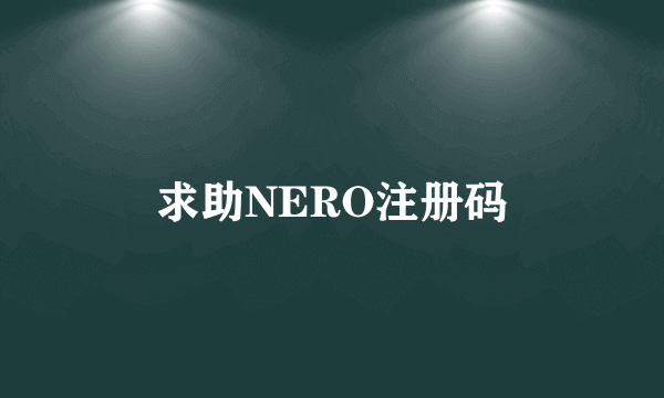 求助NERO注册码