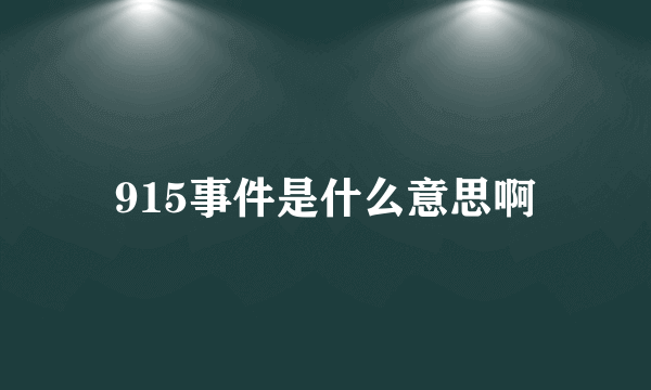 915事件是什么意思啊