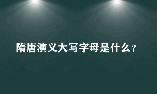 隋唐演义大写字母是什么？