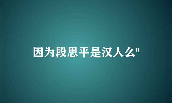 因为段思平是汉人么