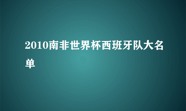 2010南非世界杯西班牙队大名单