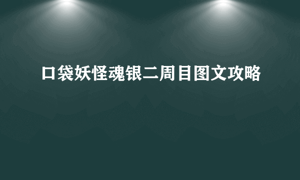 口袋妖怪魂银二周目图文攻略