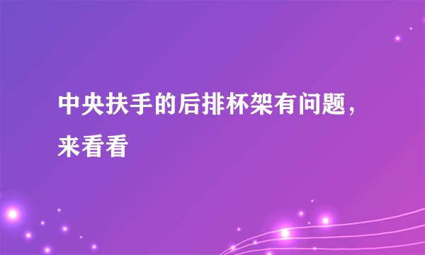 中央扶手的后排杯架有问题，来看看