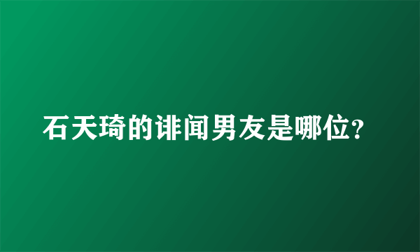 石天琦的诽闻男友是哪位？