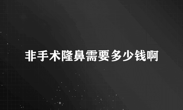 非手术隆鼻需要多少钱啊