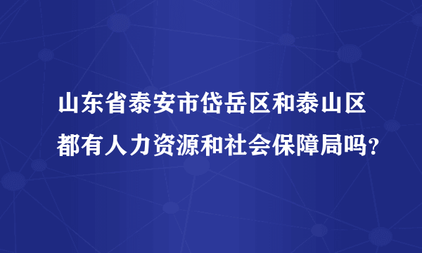 山东省泰安市岱岳区和泰山区都有人力资源和社会保障局吗？