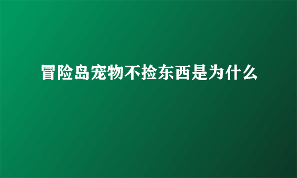 冒险岛宠物不捡东西是为什么