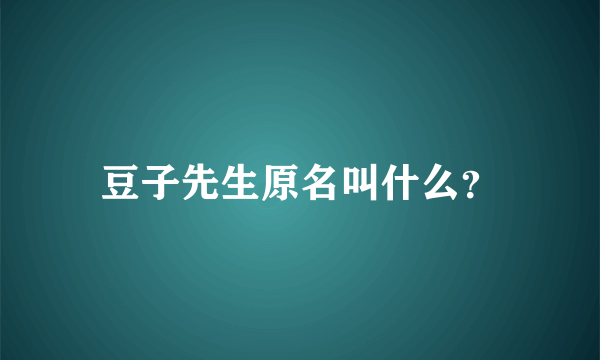 豆子先生原名叫什么？