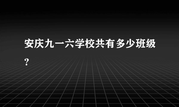 安庆九一六学校共有多少班级？