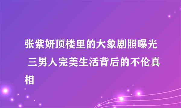 张紫妍顶楼里的大象剧照曝光 三男人完美生活背后的不伦真相