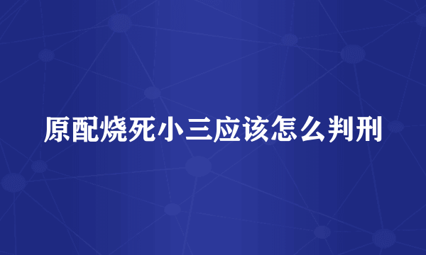 原配烧死小三应该怎么判刑