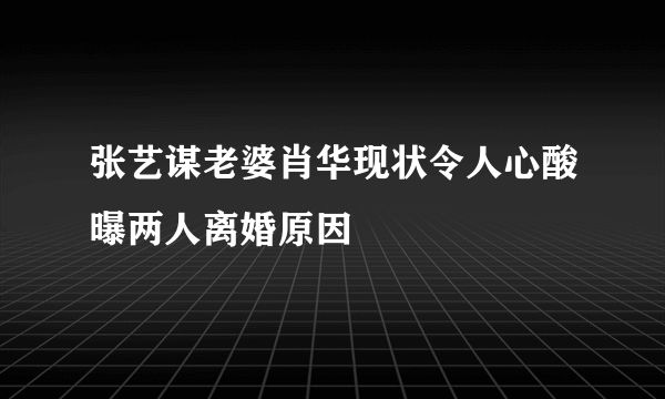 张艺谋老婆肖华现状令人心酸曝两人离婚原因