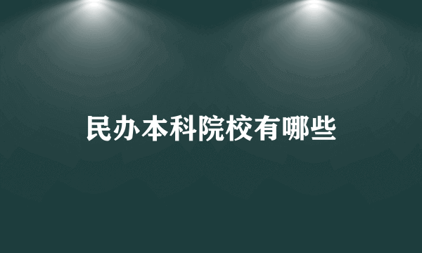 民办本科院校有哪些