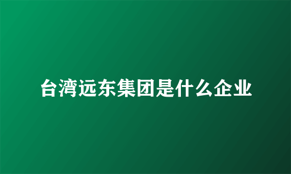 台湾远东集团是什么企业