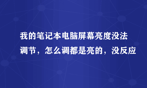 我的笔记本电脑屏幕亮度没法调节，怎么调都是亮的，没反应